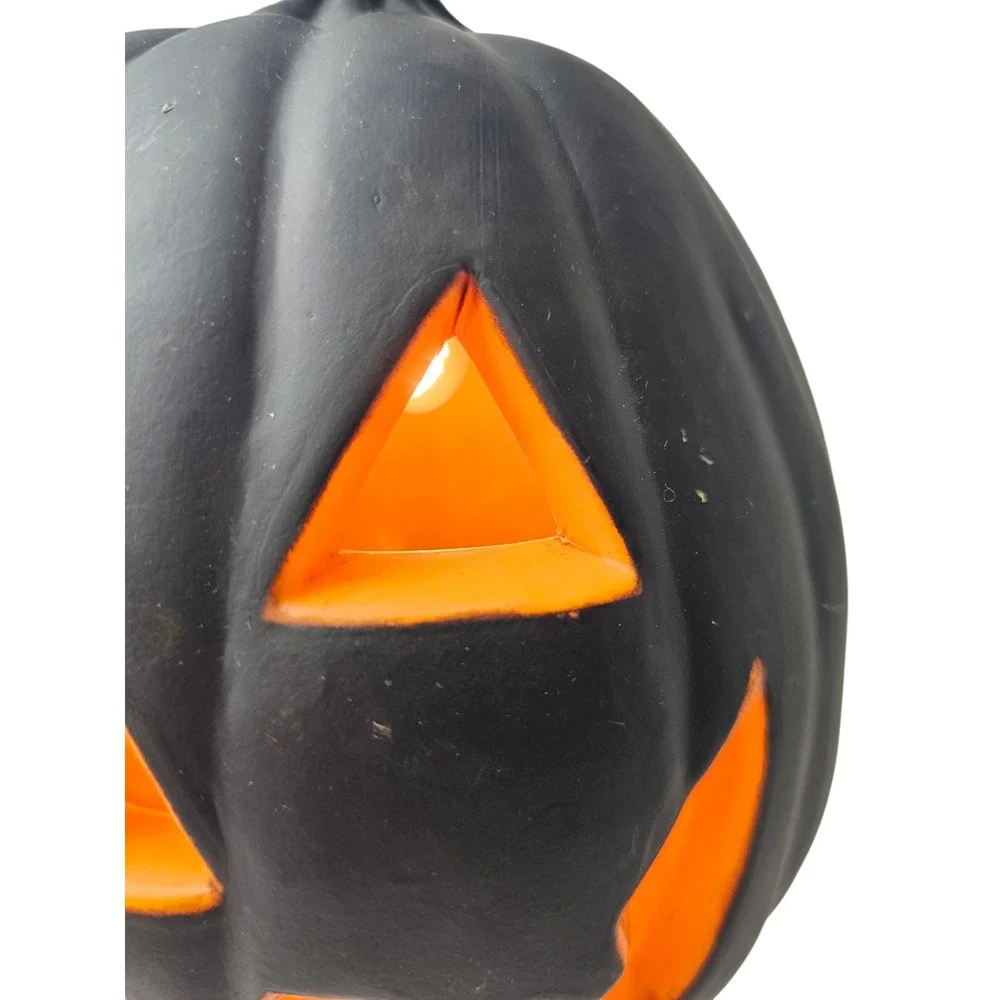 Black Halloween Pumpkin Decoration Light‎ Up Jack O Lantern Decor